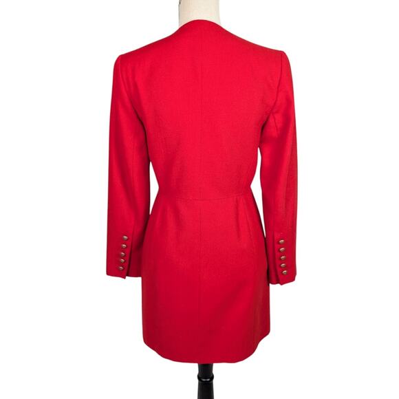 Vintage Harve Bernard by Bernard Holtzman Wool Overcoat Red with Gold Buttons XS - Picture 2 of 16